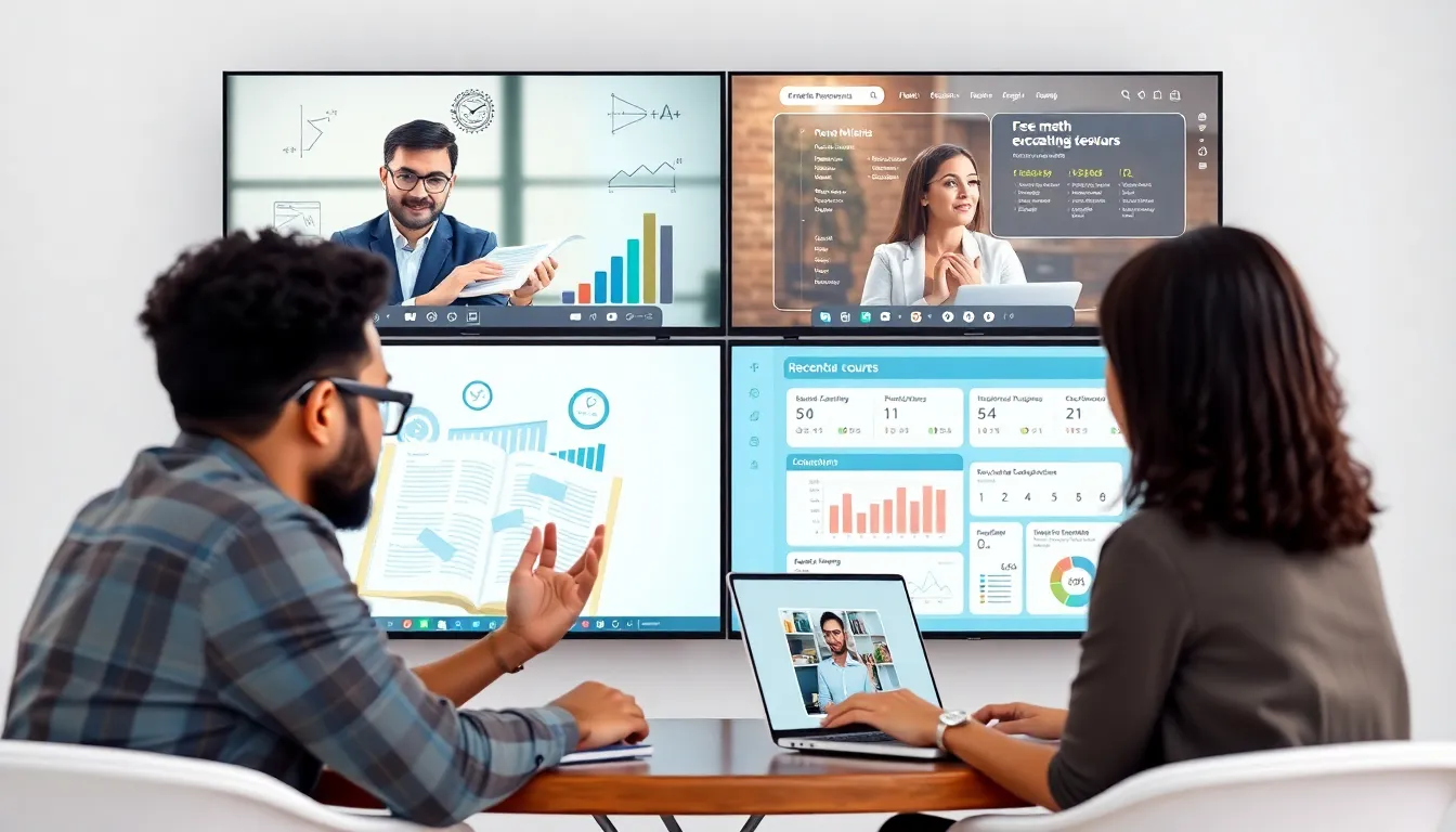 remote team developing math curriculum in a modern virtual workspace.